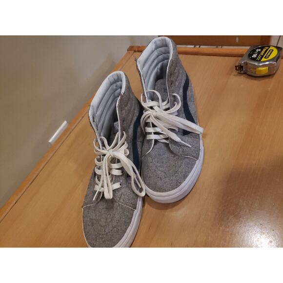 Vans Sk8-Hi Reissue Varsity Skateboarding Shoes Sz 9 men 10.5 women Grey - Picture 12 of 12